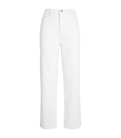 Frame Slouchy Mid-rise Straight Jeans In White