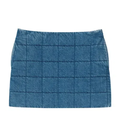 Gucci Denim Quilted Skirt In Blue