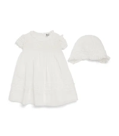 Sarah Louise Babies' Smocked Dress And Bonnet Set (3-18 Months) In Ivory