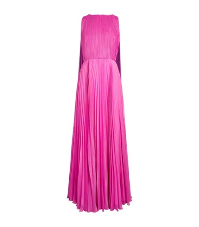 E.stott Pleated Octavia Gown In Pink