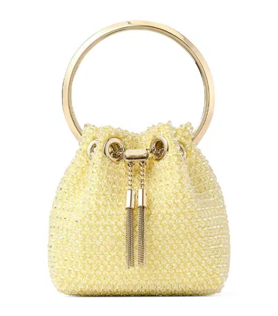 Jimmy Choo Micro Bon Bon Top-handle Bag In Sunbleached Light Gold