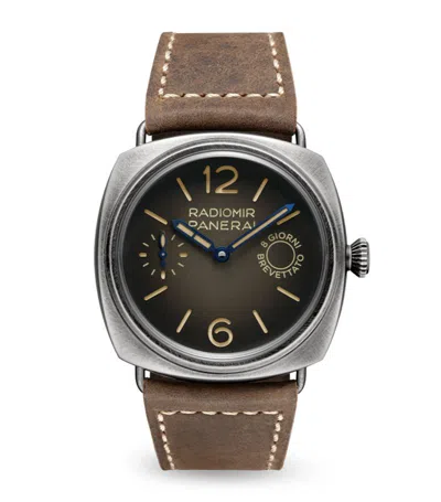 Panerai Stainless Steel Radiomir Otto Giorni Watch 45mm In Brown