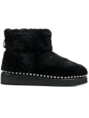 ALEXANDER WANG FUR BOOTS WITH STUDDED TRIM,3037T0020F12337115