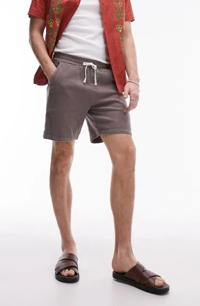 Topman Textured Shorts In Brown