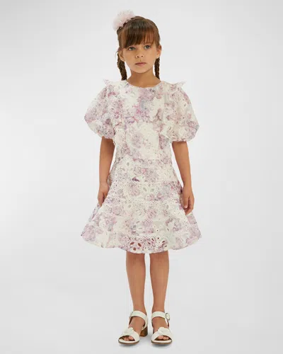 Bardot Junior Kids' Girl's Annika Floral-print Mini Dress In Lilac Lily