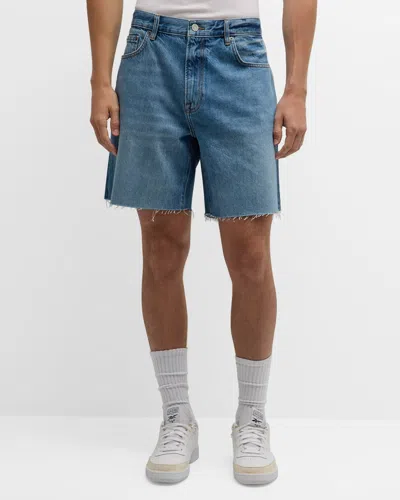 Frame Men's Vintage Raw-hem Denim Shorts In Raywood Clean