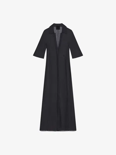 Givenchy Dressing Gown En Soie Et Lin In Black