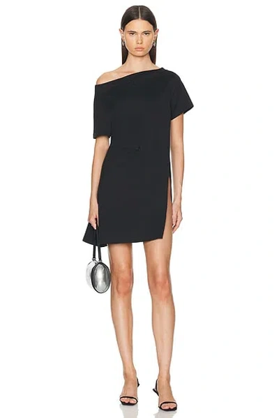 Courrèges Logo Embroidery Dress In Black