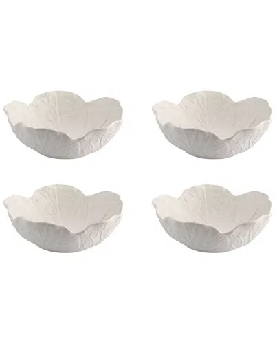 Bordallo Pinhiero Cabbage Bowl Beige Cereal Bowls (set Of 4)