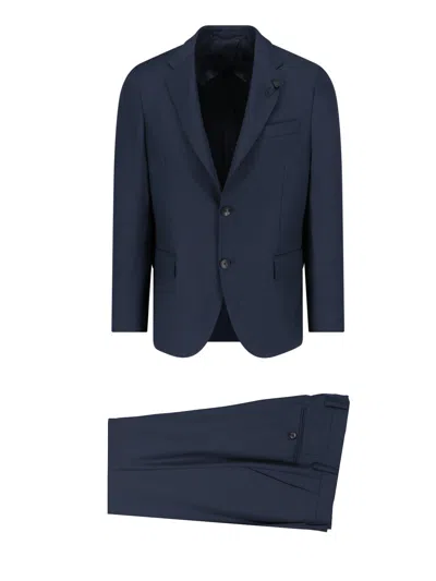 Lardini Single-breasted Suit In Blue