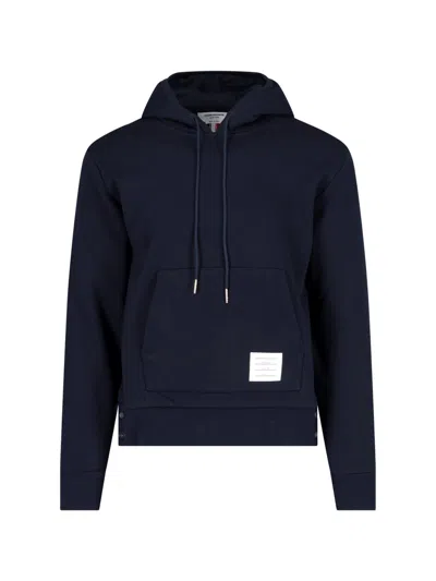 Thom Browne Tricolour Back Band Hoodie In Blue