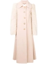 CHLOÉ CHLOÉ SHEARLING SLEEVED COAT - NUDE & NEUTRALS,17AMA2717A06912340056