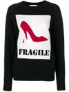 MOSCHINO MOSCHINO FRAGILE INTARSIA KNIT JUMPER - BLACK,A0918540012336337