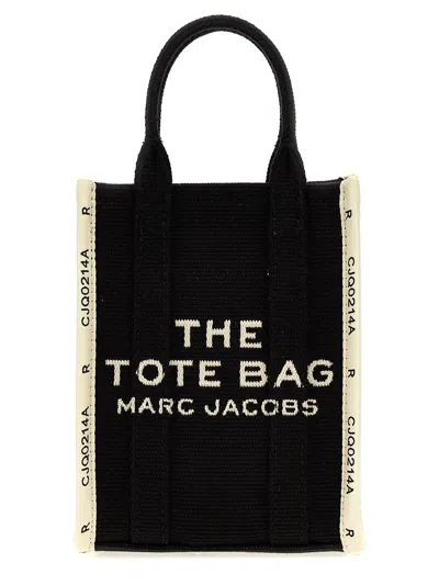 Marc Jacobs The Jacquard Mini Tote Black Bag In White/black