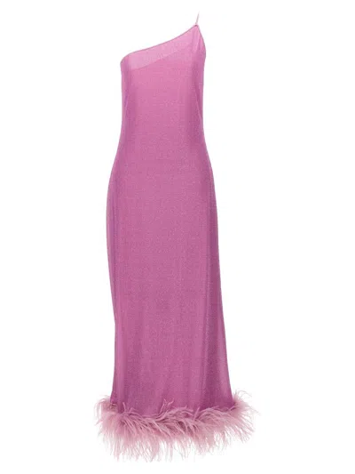 Oseree Oséree 'lumiere Plumage' Long Dress In Purple