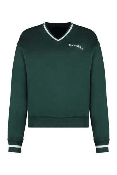 Sporty And Rich Sporty & Rich Cotton Sweatshirt In Green