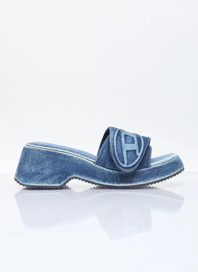 Diesel Sa-oval D Pf W Denim Sandals In Blue