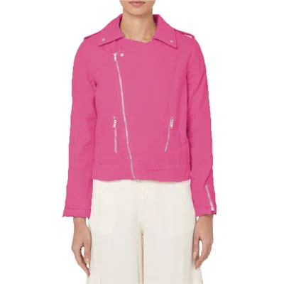Hinnominate Fuchsia Cotton Jackets & Coat In Pink