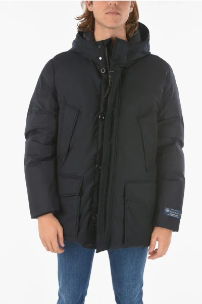 Woolrich Virgin Wool 4 Pockets Lp Mountain Down Jacket With Front Clo In Pattern