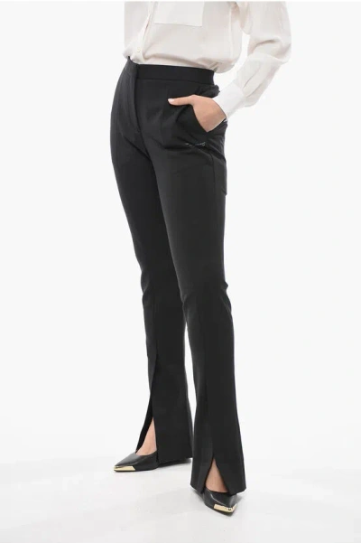 Off-white Corporate Printed Twill Skinny Trousers In Black