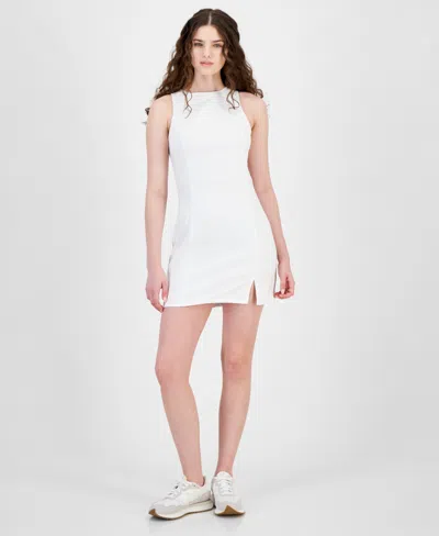 Tinseltown Juniors' Racer Sleeveless Slit-hem Dress In White