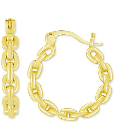Giani Bernini Polished Chain Link Small Hoop Earrings, 3/4", Created By Macy's In Gold Over Silver