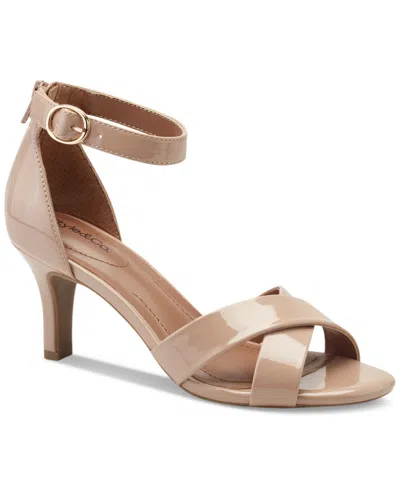 Style & Co Priyaa Ankle-strap Dress Sandals, Created For Macy's In Nude Smooth