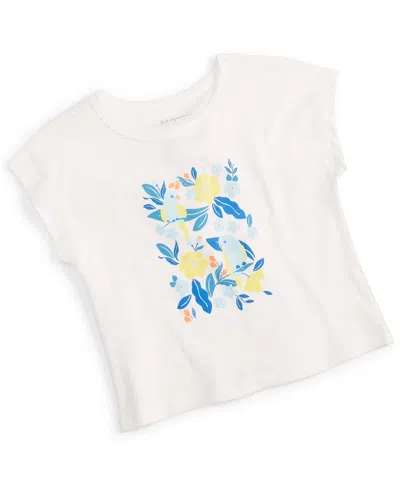 First Impressions Baby Girls Jungle Hangout Graphic T-shirt, Created For Macy's In Angel White