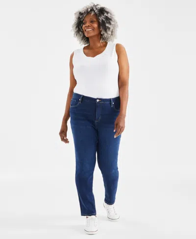 Style & Co Plus Size Mid-rise Slim-leg Stretch Jeans In Zach