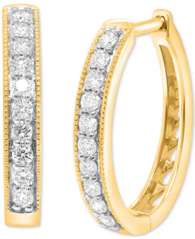 Forever Grown Diamonds Lab-created Diamond Small Hoop Earrings (1/2 Ct. T.w.) In Sterling Silver Or 14k Gold-plated Sterlin In Gold-plated Sterling Silver