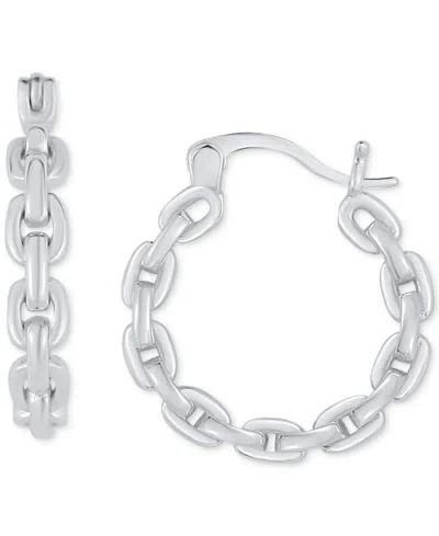 Giani Bernini Polished Chain Link Small Hoop Earrings, 3/4", Created By Macy's In Silver