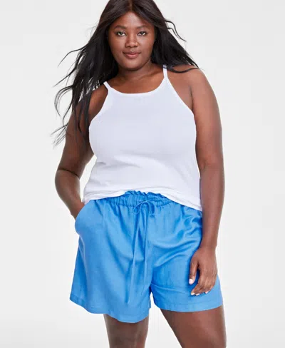 Macy's Trendy Plus Size Scoop-neck Camisole, Created For  In Bright White