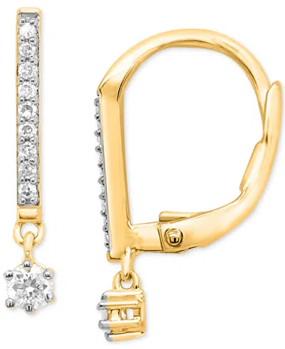 Forever Grown Diamonds Lab-created Diamond Dangle Earrings (1/6 Ct. T.w.) In Sterling Silver Or 14k Gold-plated Sterling Si In Gold-plated Sterling Silver