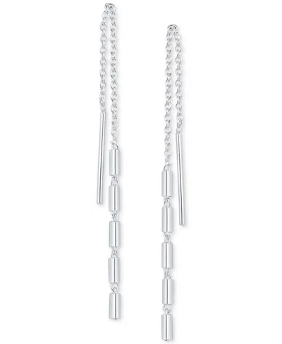 Giani Bernini Polished Cylinder Threader Earrings In Sterling Silver, Created By Macy's In Gold Over Silver