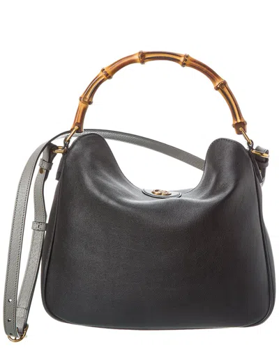 Gucci Diana Leather Shoulder Bag In Black