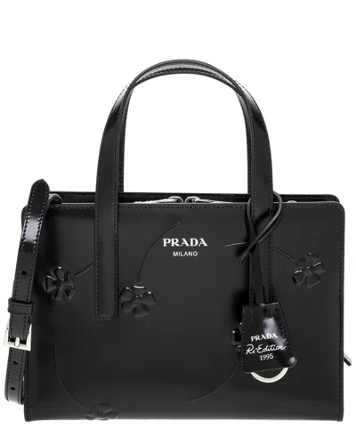 Prada Re-edition 1995 Brushed Leather Mini Bag In Black
