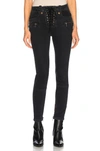 BEN TAVERNITI UNRAVEL PROJECT UNRAVEL LACE UP SKINNY JEANS IN BLACK,UWCE017E171110081000