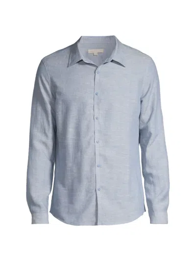 Onia Men's Air Linen-blend Shirt In Stone Wash