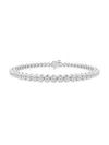 Saks Fifth Avenue Women's 14k White Gold & Round Lab-grown Diamond 4-prong Tennis Bracelet/2.00-15.00 Tcw In 4 Tcw
