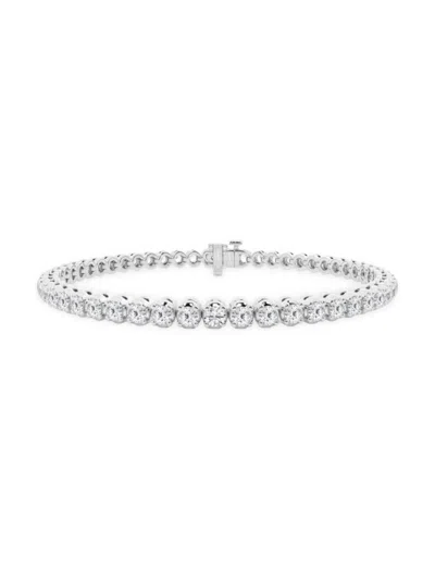 Saks Fifth Avenue Women's 14k White Gold & Lab-grown Diamond 4-prong Tennis Bracelet/2-15 Tcw In 4 Tcw