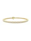 Saks Fifth Avenue Women's 14k Yellow Gold & Lab-grown Diamond 4-prong Tennis Bracelet/2-15 Tcw In 2 Tcw