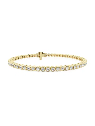 Saks Fifth Avenue Women's 14k Yellow Gold & Lab-grown Diamond 4-prong Tennis Bracelet In 2 Tcw