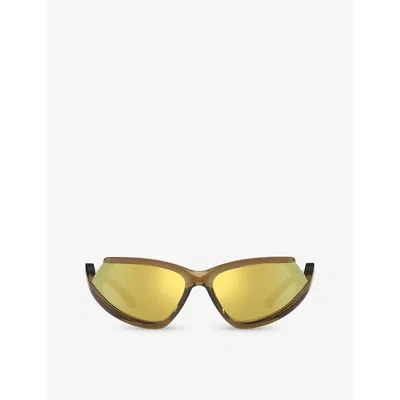 Balenciaga Mens Brown 6e000312 Bb0289s Rectangle-shape Injected Sunglasses