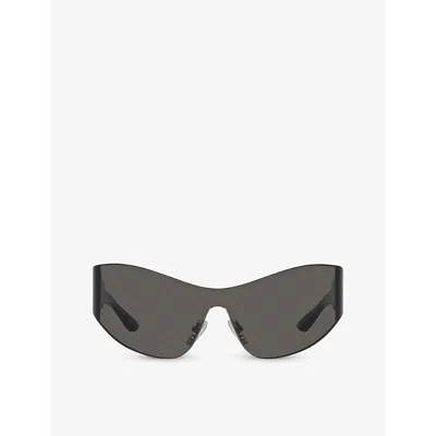 Balenciaga Womens Grey Bb0257s Shield-frame Acetate Sunglasses