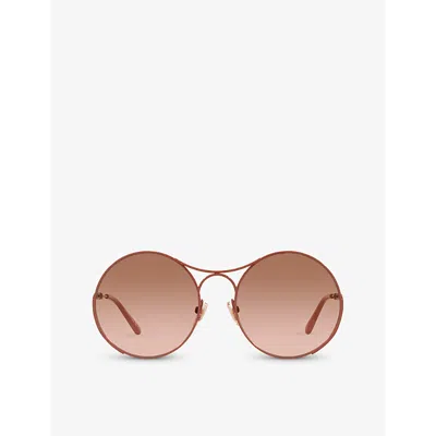 Chloé Chloe Womens Pink Ch0166s Round-frame Metal Sunglasses