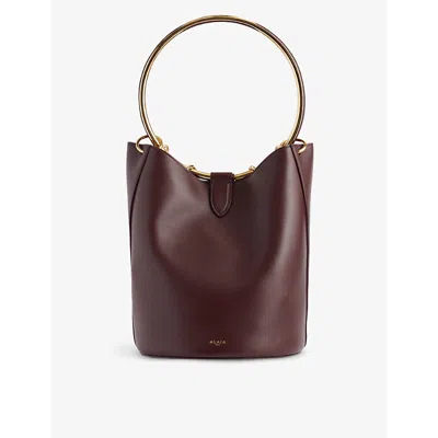 Alaïa Alaia Womens Chocolat Ring Leather Shoulder Bag In Burgundy