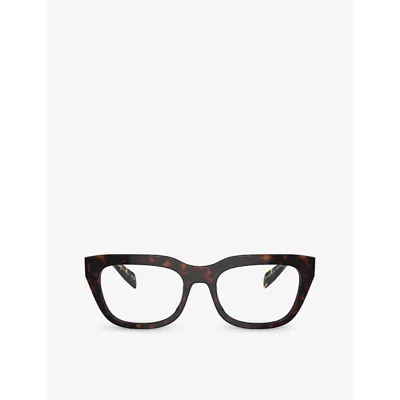 Prada Womens Brown Pr A06v Square-frame Tortoiseshell Acetate Eyeglasses