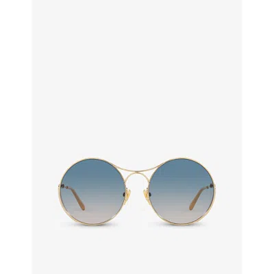 Chloé Chloe Womens Gold Ch0166s Round-frame Metal Sunglasses