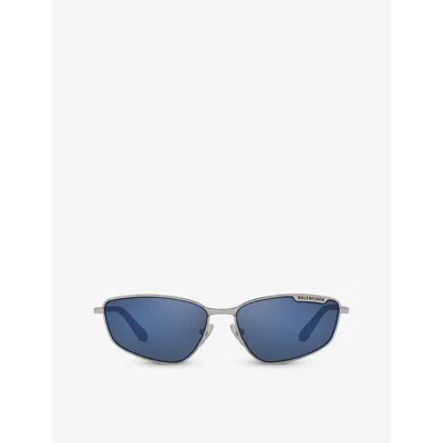 Balenciaga Womens Gold Bb0277s Irregular-frame Metal Sunglasses