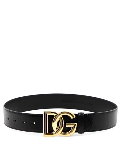 Dolce & Gabbana "dg" Belt In Black